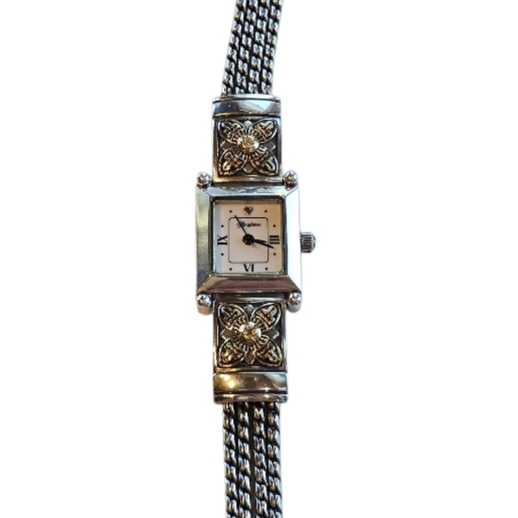 Brighton Monroe Silvertone Goldtone Quartz Analog Bracelet Watch - Picture 1 of 9